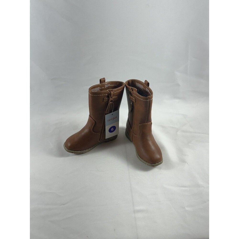 Toddler Girls' Aubriella Zipper Riding Boots - Cat & Jack Cognac  Size 6